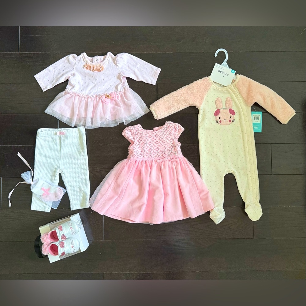 Bundle of baby girl clothes (6 pcs)- 6 months